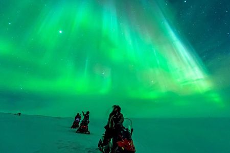 Northern Lights Snowmobile Safari from Rovaniemi with Campfire Picnic