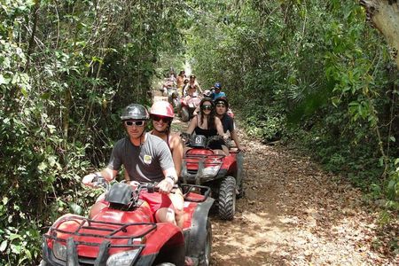 ATV adventure with cenote, ziplines, snack and transport from Cancun or Riviera