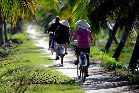 Countryside bike tour, basket boat and cooking class 