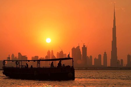 Sunset in Dubai - 60 Mins Abra (traditional wooden boat) Tour