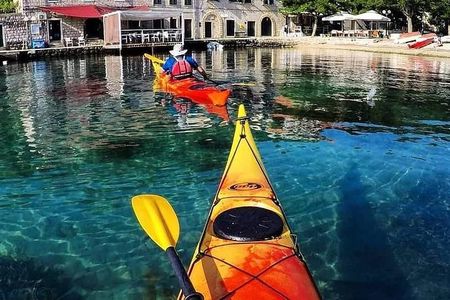 Full day Guided Sea Kayaking and snorkeling to Green Cave from Lopud island