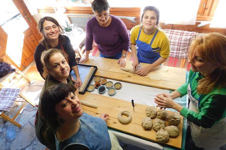 Bread and rusks with a Cretan mum in a village nearby Heraklion