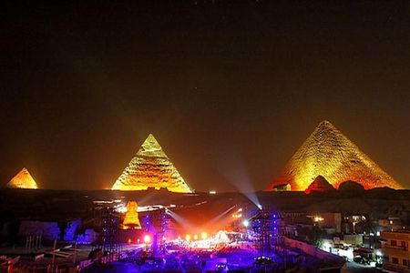 Giza Pyramids Sound & Light Show At Night