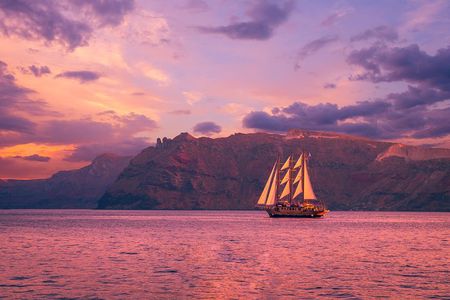 Santorini Volcano Sunset Cruise with Dinner