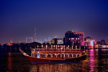 Dubai Creek Luxury Dhow Dinner Cruise with Return Hotel Transfer