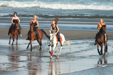 Riding a Horse to Enjoy the Extremely Black Sand Beach
