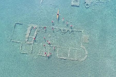 Epidavros sea kayak at the Ancient sunken city tour, small ancient theater 
