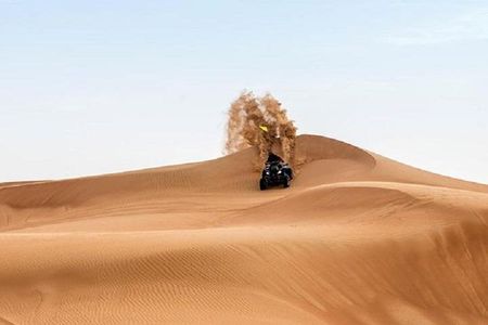 Dubai Morning Desert Quad Bike Tour with Sandboarding & Camel Ride
