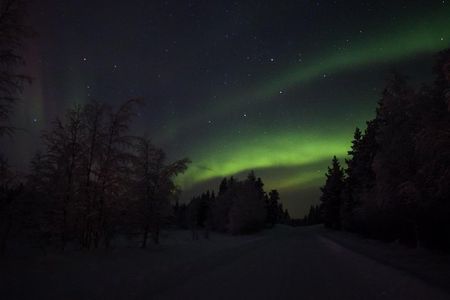 Northern lights hunting with car