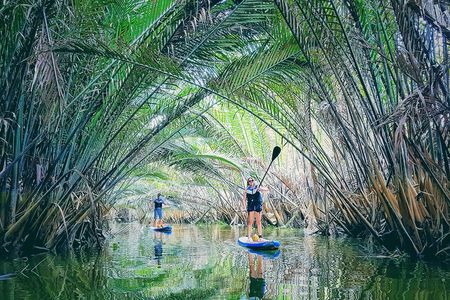 Paddling to explore the historic Vietnam War Rach Chiec jungle, 