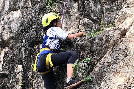Rock Climbing guiding, top rope climbing includes full climbing gears and shoe.