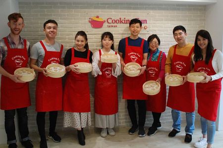 Xiao Long Bao, Chicken vermicelli with mushroom and sesame oil, Tofu strips salad, Bubble milk tea. Taiwan Traditional Delicacies Experience-A (Taipei Cooking Class)