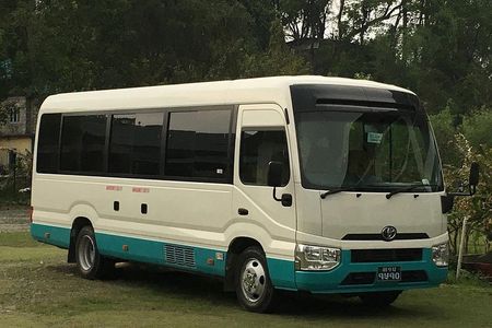 Comfortable Ac Coaster Toyota Bus From Pokhara to Kathmandu.