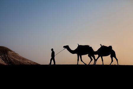  Sun set camel ride in Agafay desert