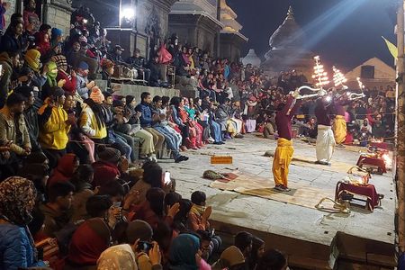 Evening Aarati Pooja Pashupatinath Temple Kathmandu