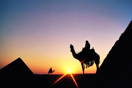 Day tour Giza pyramids, Egyptian Museum with 2:Hrs camel ride during the sunset 