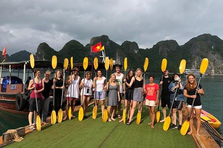 Halong Bay Overnight Cruise With Full Activities Kayak, Swim, Cave, and Meals...
