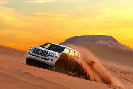Desert Safari 4x4 Drive With Camel Ride,Belly DanceTanura & Fire Show BBQ Dinner