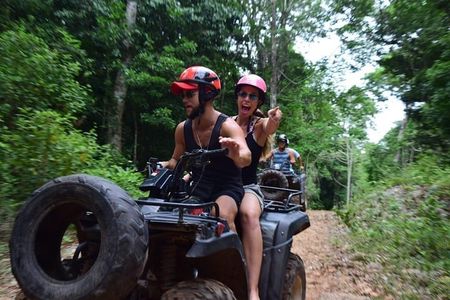 Wild Jungle Adventure! Cenote, ATV (Shared) & Zip Line from Cancun 