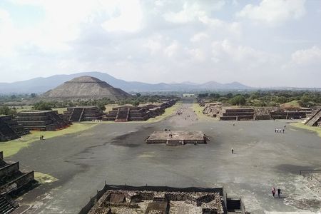 Teotihuacan pyramids from San Miguel de Allende