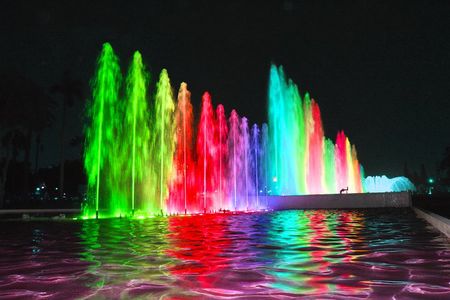 Magic Fountains Park with Light Show at night!