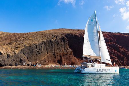 Santorini Private Catamaran Cruise with BBQ, Open Bar & Transfers