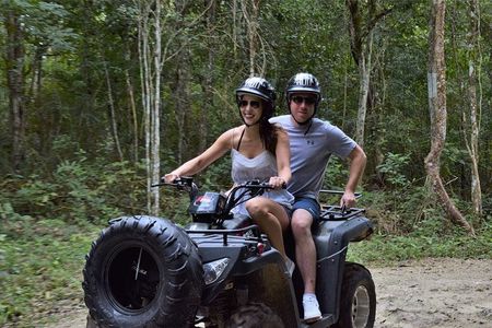 From Playa del carmen Experience ATV (Shared) Zipline & Cenote- Includes lunch 