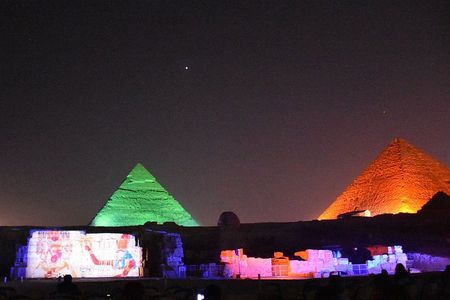 Sound and Light Show at Giza Pyramids including Private Transfer from Cairo