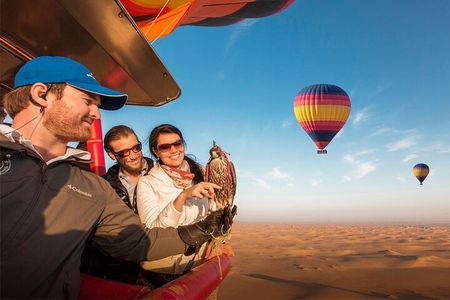 Dubai Desert By Hot Air Balloon With Falcon Show and Camel
