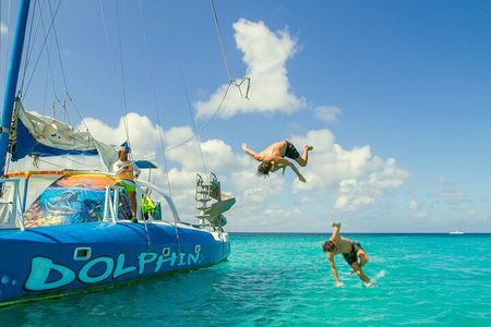 Private Catamaran Adventure Cruise with Rope Swing and Water Slide