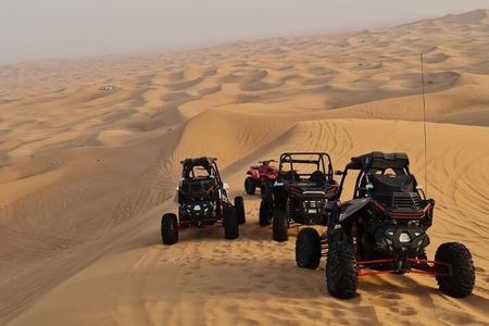 Dubai Morning Buggy Dunes Safari with Sandboarding & Camel Ride