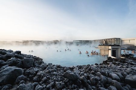 Volcano Hike and Blue Lagoon Including Admission Small Group Tour