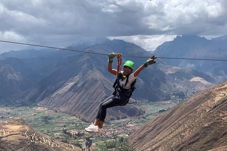 Zip line Adventure in Sacred Valley of the Incas; Cuso, Peru.