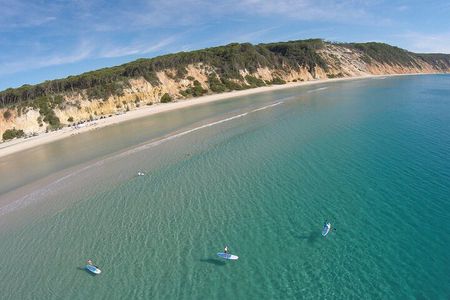Epic Stand Up Paddle Board Lesson and Coloured Sands 4WD Tour Rainbow Beach