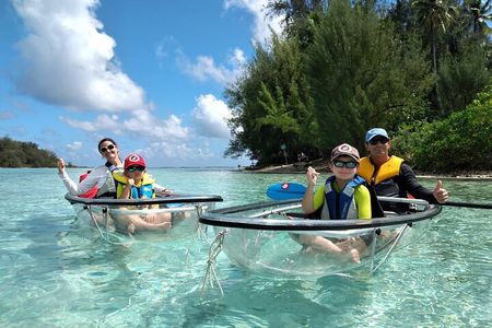 Eco guided excursion to the lagoon of Moorea in a transparent kayak Afternoon 2h