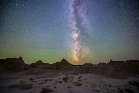 Badlands After Dark: Sunset Colors and Celestial Views