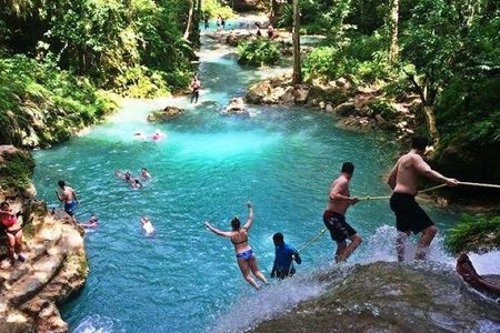 Blue Hole and Dunn’s River Falls Tour with Lunch and Cocktails at Reggae Hill