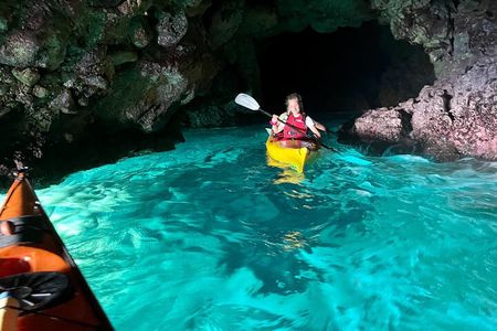 Porto Selvaggio kayak tour + cliff diving + cold spring immersion