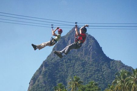 Soufriere Catamaran Excursion with Zip Lining from Castries