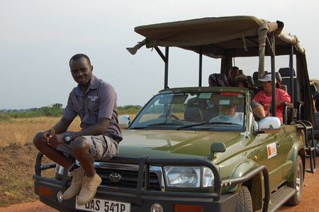 Queen Elizabeth Open Safari Jeeps for game drives.