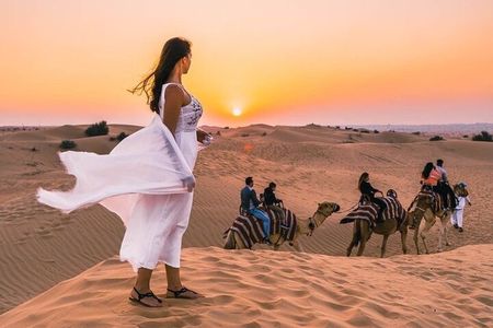 Evening Desert Safari & BBQ With Live Shows,Camel Ride,Falcon pic