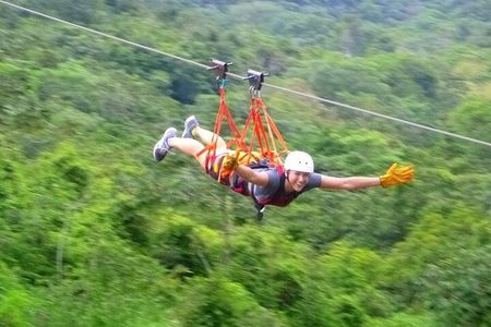 Arenal Full day Adventure:Canopy Tour, Superman, Tarzan Swing, Canyoning Rafting