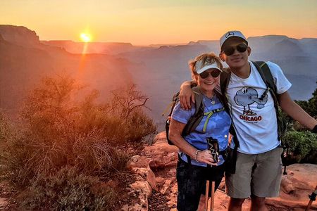 Grand Canyon Sunset Hiking Adventure Deep Below The South Rim