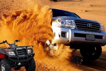 Premium Evening Desert Safari with Quad Bike, Camel Ride and BBQ Dinner