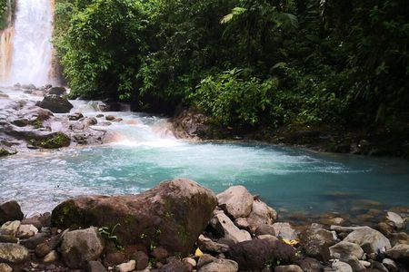Rio Celeste river waterfall, hike and hot springs tour from San Jose, Costa Rica