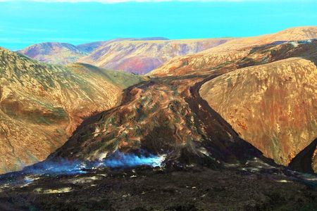 Volcano Hike and Blue Lagoon Including Admission Small Group Tour