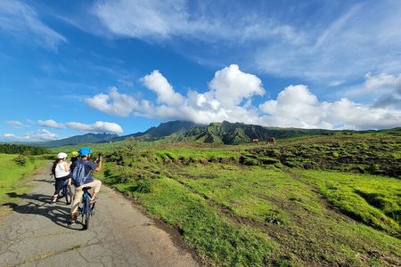 Private E-MTB guided cycling around Mt. Aso volcano & grasslands