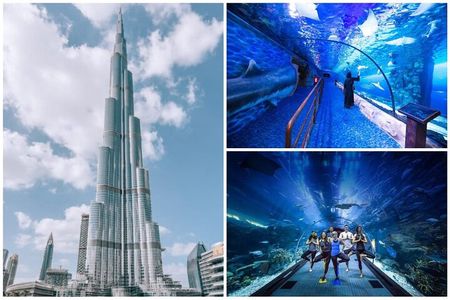 Burj Khalifa, Dubai Aquarium & UWZ with Penguin Cove Tickets