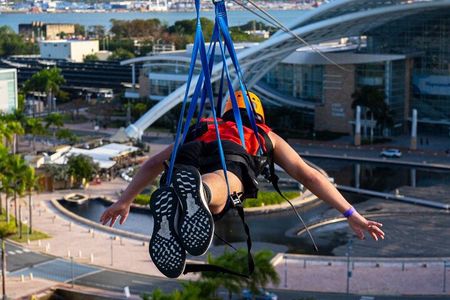 Blazing Bull Zip Line Activity at Toroverde Urban Park San Juan