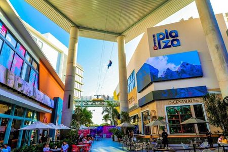 Zipline Sky Bull in Urban Environment in Toroverde urban park San Juan
